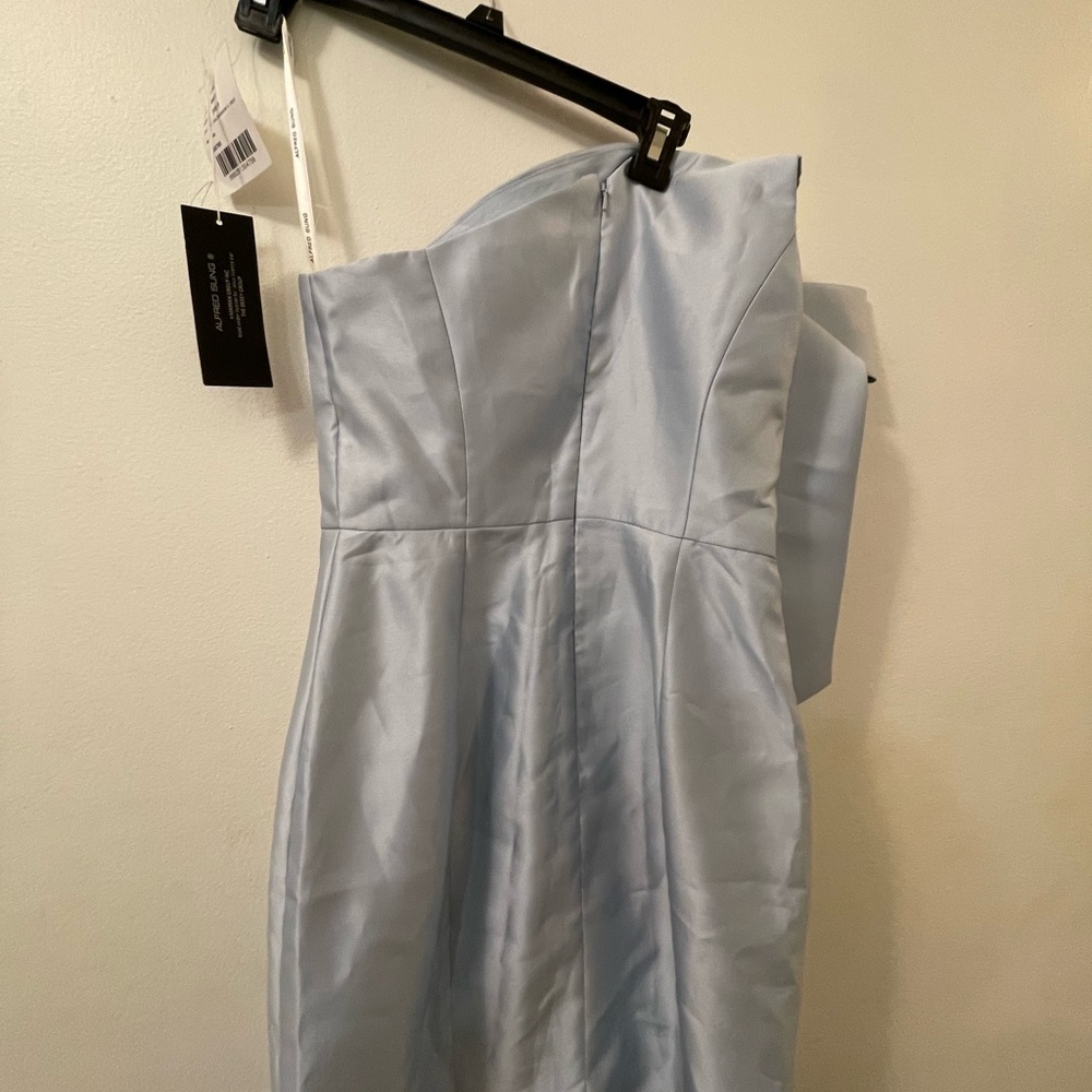 ALFRED SUNG Light Blue One-Shoulder Dress NEW - Picture 5 of 10